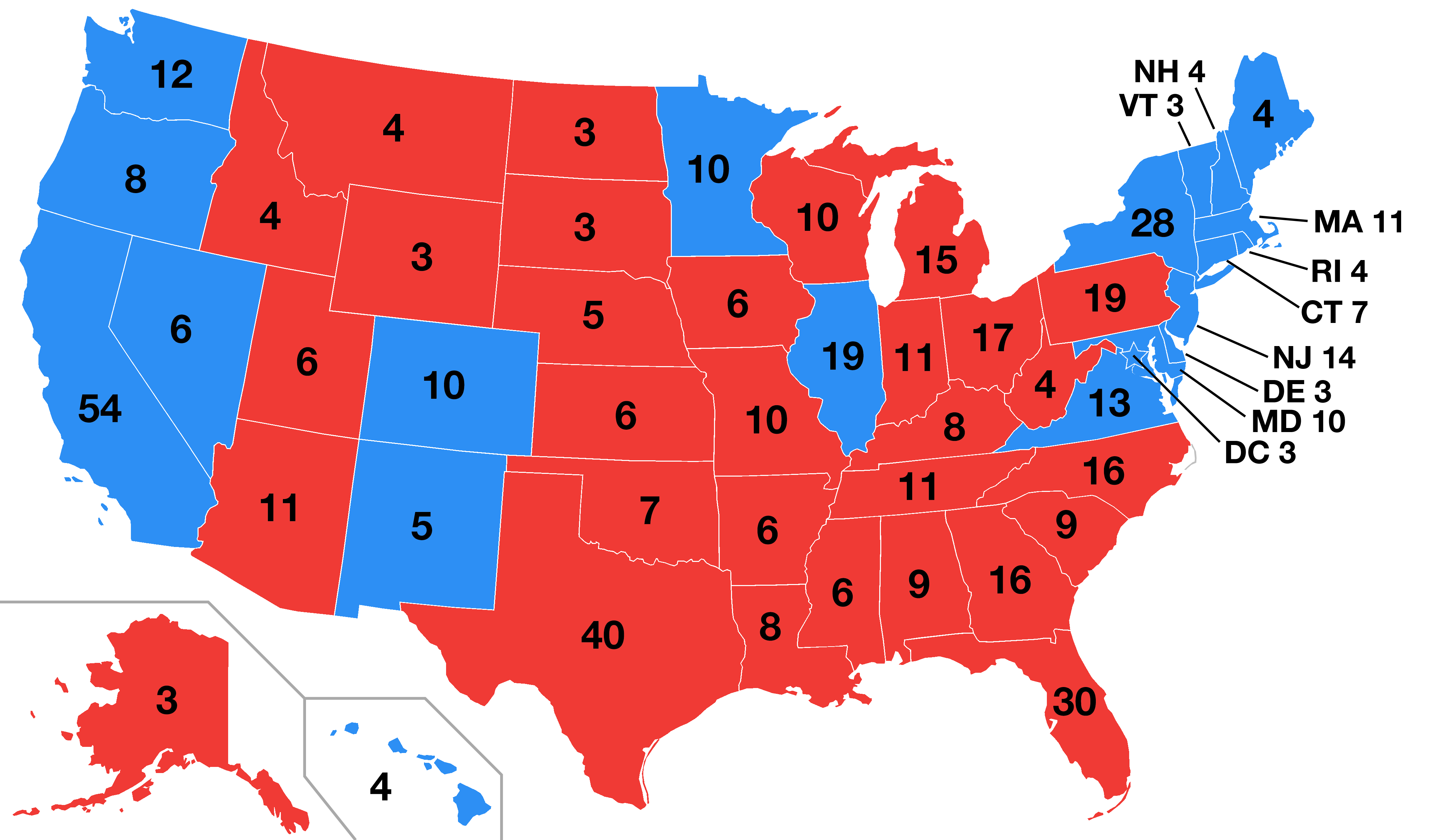 The Current Electoral College Map